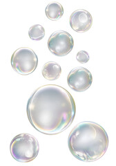 Soap Bubble Group. Isolated transparent Background