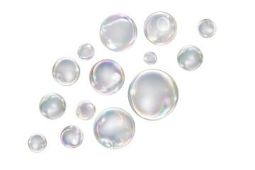 Soap Bubble Group. Isolated transparent Background