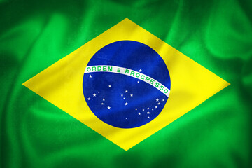Grunge 3D illustration of Brazil flag
