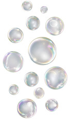 Soap Bubble Group. Isolated transparent Background