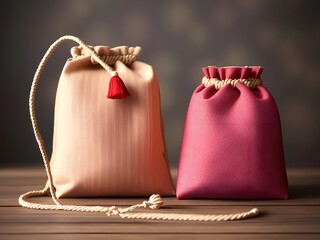 bag with heart shaped decoration