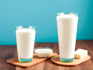 glass of milk and a glass