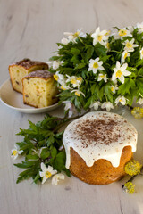 easter bread with cream and herbs