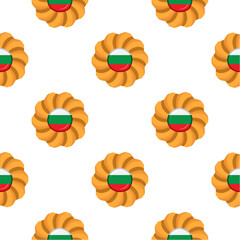 Pattern cookie with flag country Bulgaria in tasty biscuit