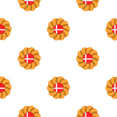 Pattern cookie with flag country Denmark in tasty biscuit