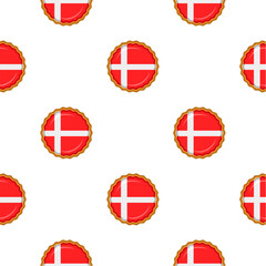 Naklejka premium Pattern cookie with flag country Denmark in tasty biscuit