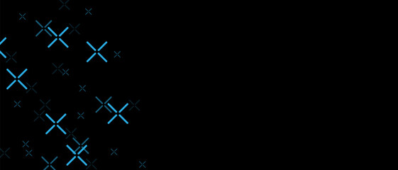 Abstract horizontal background with blue crosses pattern. Modern technology background. Vector EPS 10