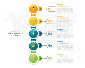 Infographic design template. timeline with icons and 5 options or steps. Can be used for process, presentations, layout, banner, web design vector illustration.