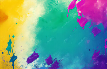 Abstract grunge art background texture with colorful paint splashes.