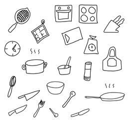 Kitchen icons set. Cooking icon collection. Foodmaking symbol set. Vector