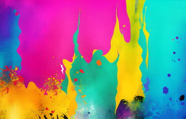 Abstract grunge art background texture with colorful paint splashes.