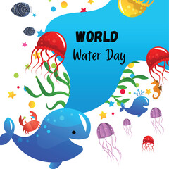 Concept of World water day vector illustration