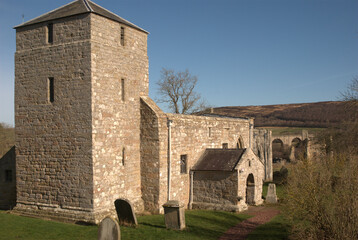 Edlingham 11th century church and castle ruins near Alnwick