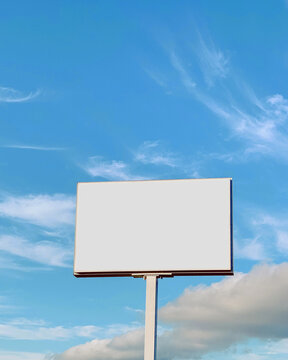 Blank Billboard On Blue Sky Background