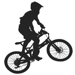 jumping athlete mtb rider downhill black silhouette
