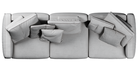 Top view of sofa with cushions