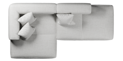 Top view of sofa with cushions