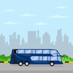 luxury bus vector flat illustration