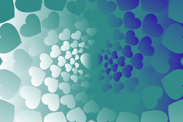Abstract romantic and love vector background with heart in gradient colors	