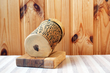 Wall and ceiling lamps, sconces - made of Ash wood. Made by hand. The bark is removed, an abstract pattern imitating the bark is applied to the tree with acrylic paints. Zebra tree.
