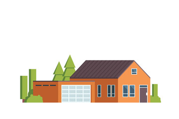 Vector element of Houses exterior buildings flat design style for city illustration