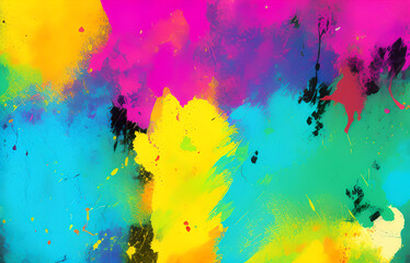 Fototapeta na wymiar Abstract grunge art background texture with colorful paint splashes.