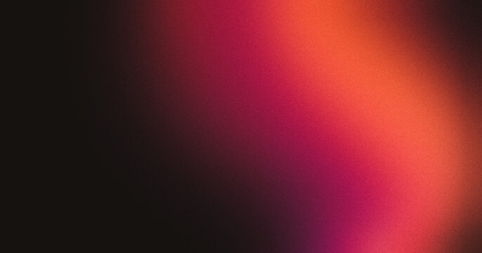 Vibrant red orange color gradient on black background, grainy gradient luminous color wave, copy space