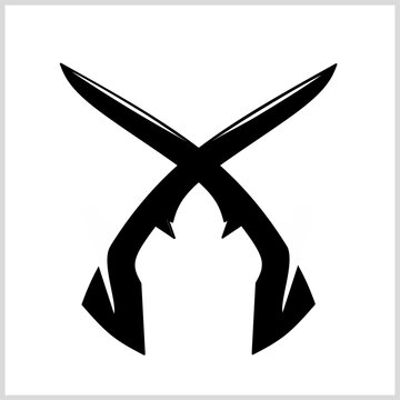 Badik, Iconic Traditional Weapon from Sulawesi, Indonesia. Vector Illustration for Icon, Logo etc