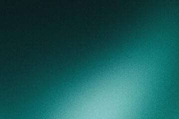 Dark green glowing grainy gradient background, noise texture effect, copy space © Enso