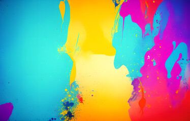 Abstract grunge art background texture with colorful paint splashes.