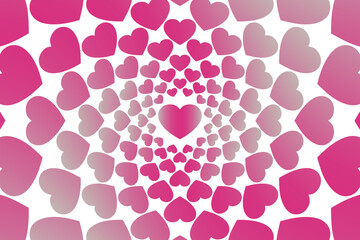 Abstract romantic and love vector background with heart in gradient colors	