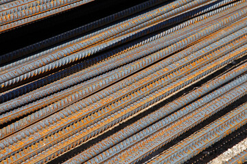 Rebar organised at the construction site
