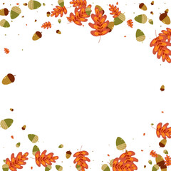 Obraz premium Gold Oak Background White Vector. Foliage Decorative Texture. Green Herb. Modern Set. Golden Leaves Outline.