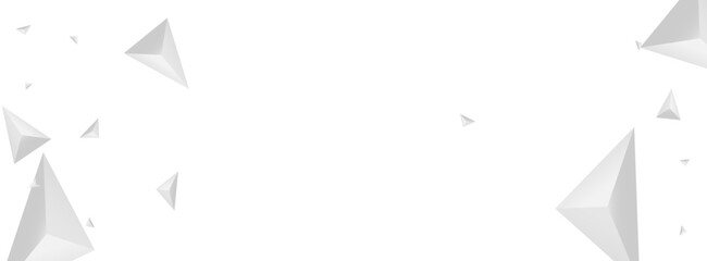 Greyscale Shard Background White Vector. Triangle 3d Card. Gray Futuristic Tile. Fractal Shape. Silver Polygon Backdrop.