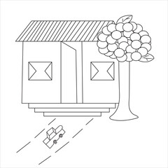 Vector illustration, house coloring book