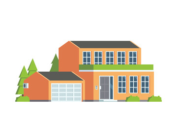 Vector element of Houses exterior buildings flat design style for city illustration