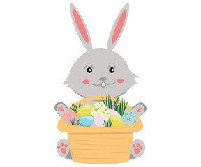 easter bunny and easter eggs