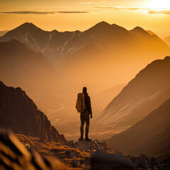 Obraz premium hiker in the mountains