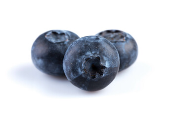 Blueberries on white background
