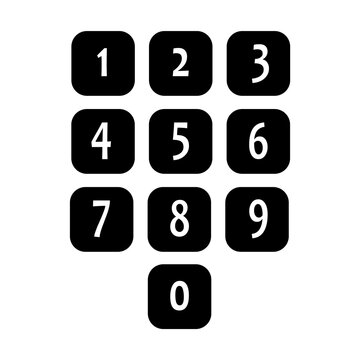 Set of 1-9 numbers icon for Education and UI or UX Design. Numbers illustration isolated on white background