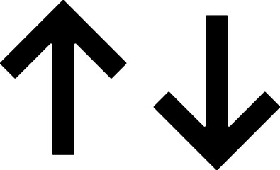 Up and down arrows icon. Simple glyph, flat vector of arrows icons for UI and UX, website or mobile application on white background