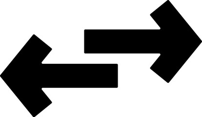 Two arrows in different directions icon. Simple glyph, flat vector of arrows icons for UI and UX, website or mobile application on white background