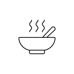 Soup icon. Simple thin line, outline of autumn icons for ui and ux, website or mobile application on white background
