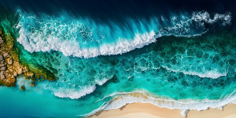 Top-View Sea Abstract Backgrounds: An Oceanic Symphony