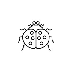 Ladybug icon. Simple thin line, outline vector of autumn icons for ui and ux, website or mobile application on white background