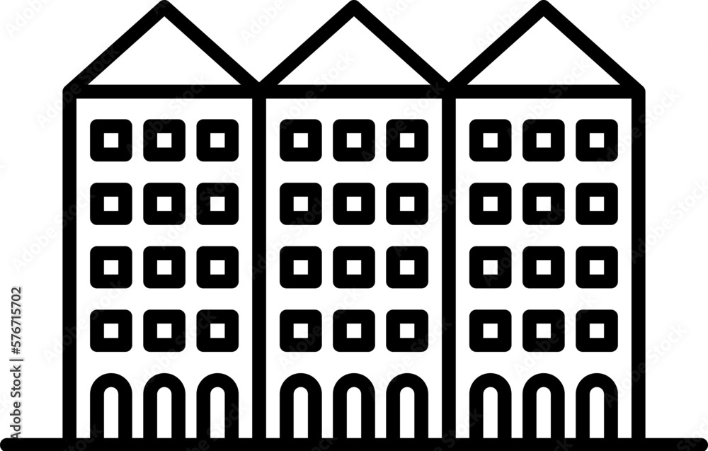 Poster building icon. simple thin line, outline vector of buildings icons for ui and ux, website or mobile 