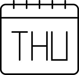 Calendar, thursday vector icon