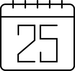 Calendar, 25 vector icon