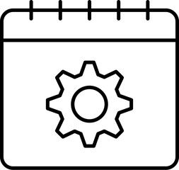 Calendar, setting icon. Simple thin line, outline vector of calendar icons for ui and ux, website or mobile application on white background