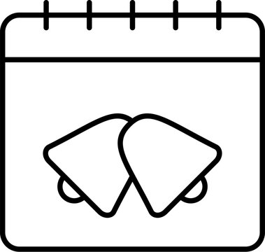Calendar, balls icon. Simple thin line, outline vector of calendar icons for ui and ux, website or mobile application on white background